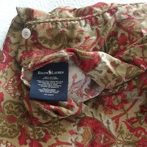 Ralph Lauren Red and Olive Floral Shirt